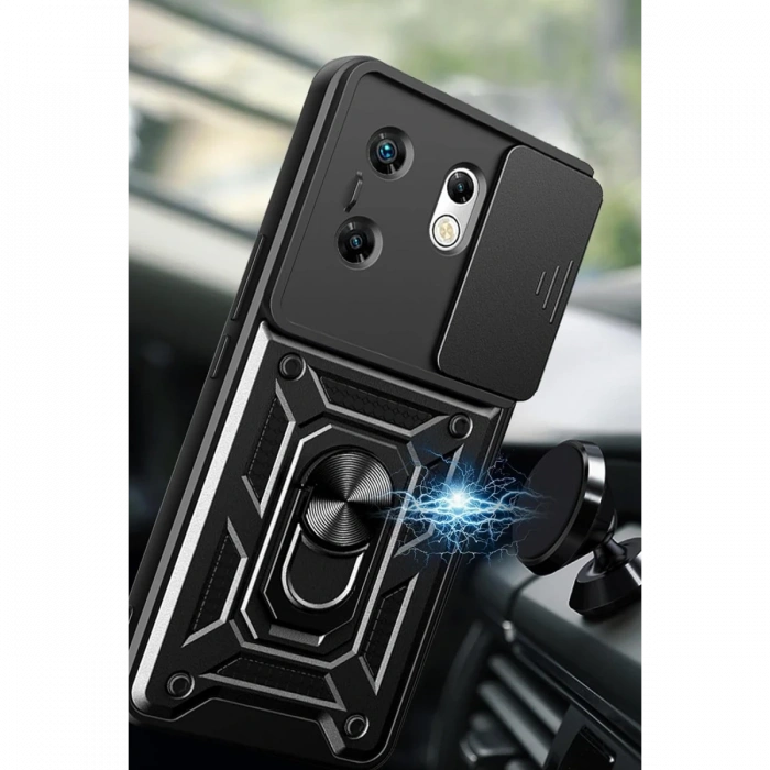 Newface İnfinix Zero 30 4G Kılıf Pars Lens Yüzüklü Silikon - Yeşil
