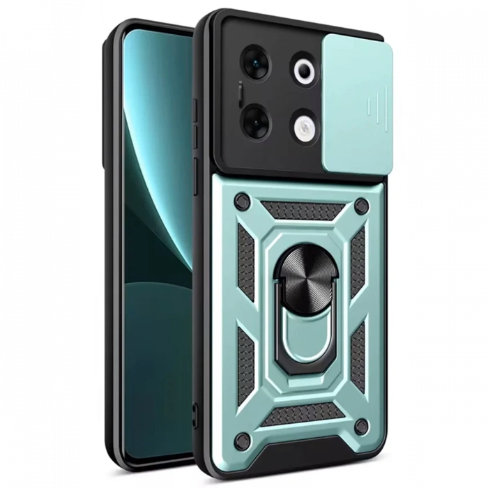 Newface İnfinix Zero 30 5G Kılıf Pars Lens Yüzüklü Silikon - Yeşil