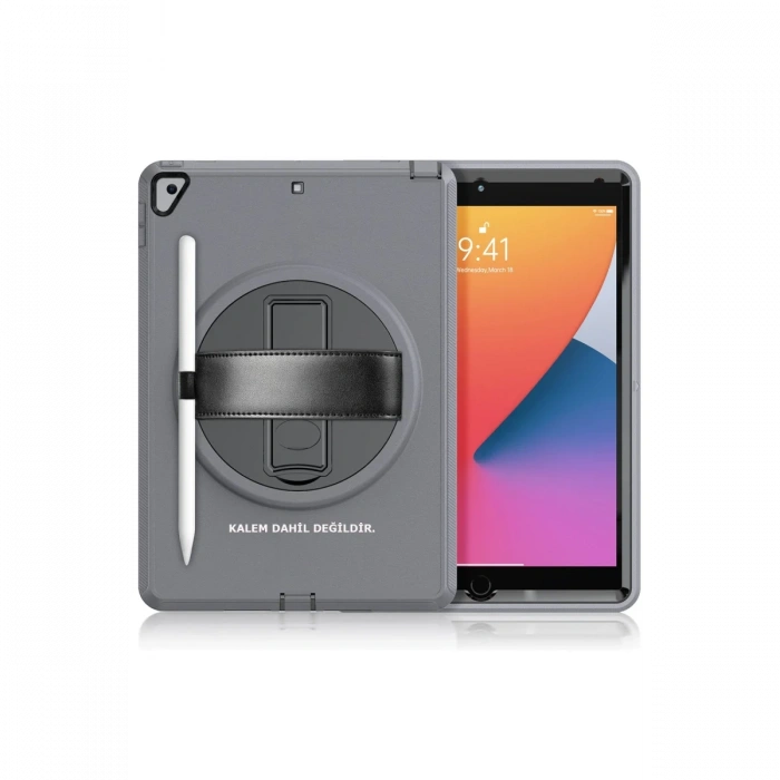 Newface iPad 10.2 (7.nesil) Kılıf Hand Strap Tablet Kılıfı