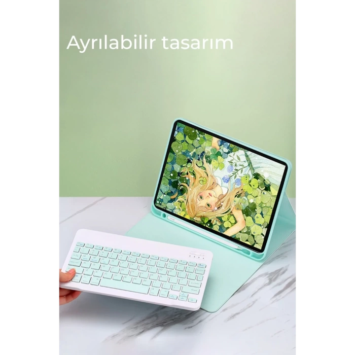 Newface iPad 2022 10.9 (10.nesil) Kılıf KC01 Smart Klavyeli Tablet Kılıfı - Lila