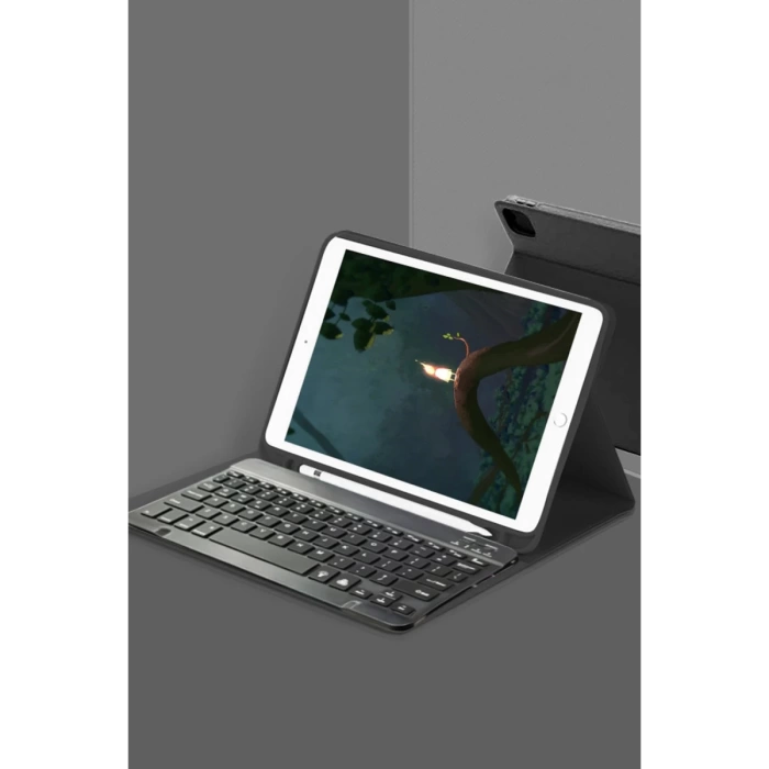 Newface iPad 5 Air 9.7 Kılıf KC01 Smart Klavyeli Tablet Kılıfı - Siyah