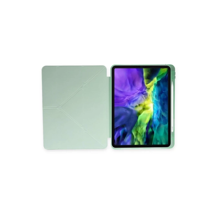 Newface iPad Pro 11 (2024) Kılıf Kalemlikli Mars Tablet Kılıfı - Açık Yeşil