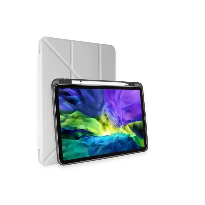 Newface iPad Pro 11 (2024) Kılıf Kalemlikli Mars Tablet Kılıfı - Gri