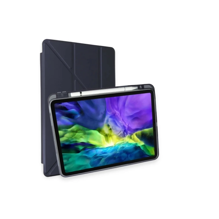 Newface iPad Pro 11 (2024) Kılıf Kalemlikli Mars Tablet Kılıfı - Lacivert