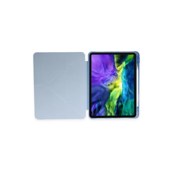 Newface iPad Pro 11 (2024) Kılıf Kalemlikli Mars Tablet Kılıfı - Mavi