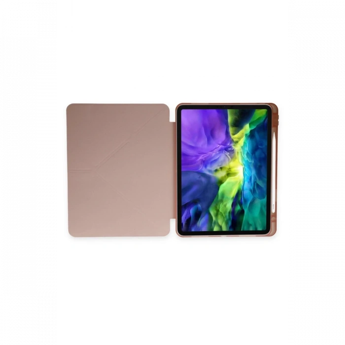 Newface iPad Pro 11 (2024) Kılıf Kalemlikli Mars Tablet Kılıfı - Rose Gold