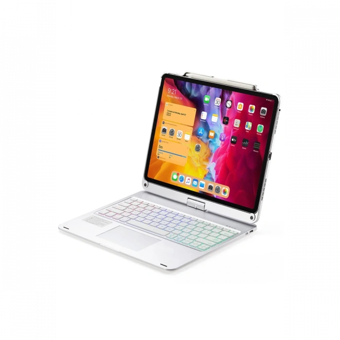 Newface iPad Pro 12.9 (2021) Kılıf Magic Dönen Klavyeli Tablet Kılıf