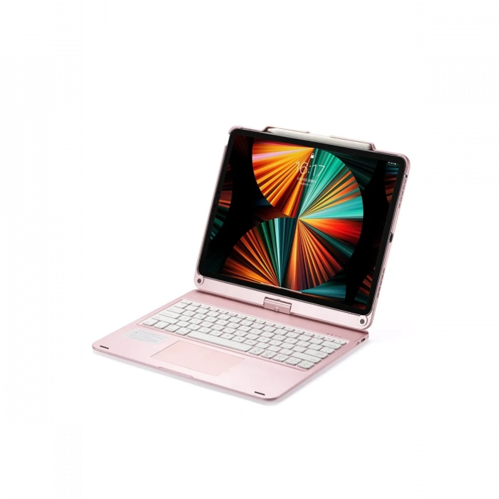 Newface iPad Pro 12.9 (2021) Kılıf Magic Dönen Klavyeli Tablet Kılıf