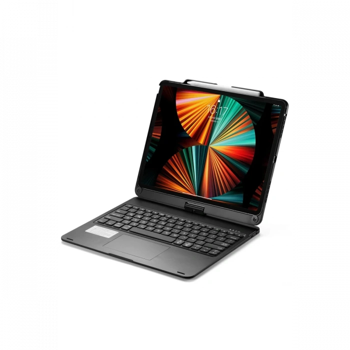 Newface iPad Pro 12.9 (2021) Kılıf Magic Dönen Klavyeli Tablet Kılıf