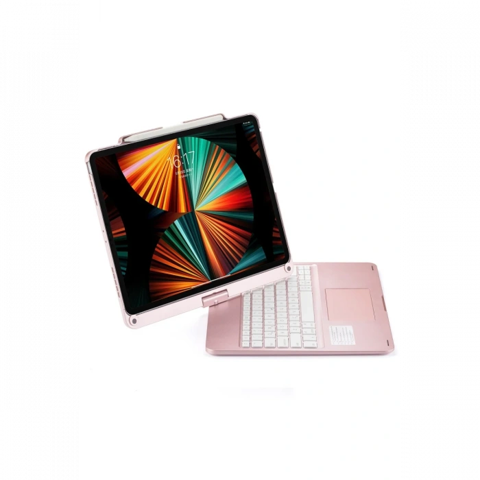 Newface iPad Pro 12.9 (2021) Kılıf Magic Dönen Klavyeli Tablet Kılıf