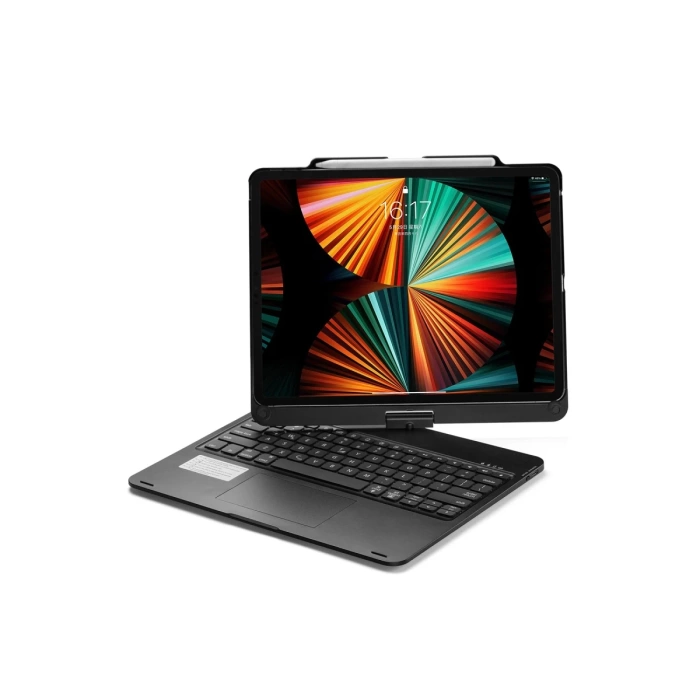 Newface iPad Pro 12.9 (2021) Kılıf Magic Dönen Klavyeli Tablet Kılıf