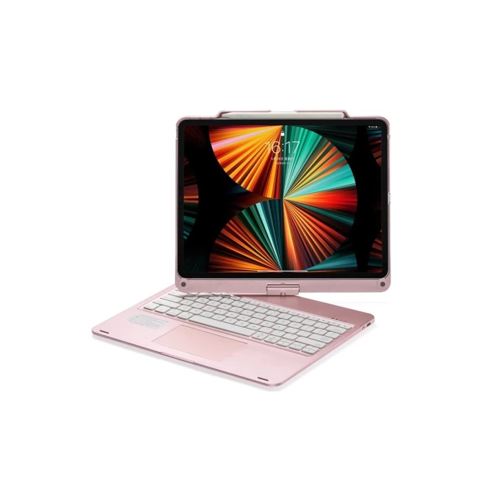 Newface iPad Pro 12.9 (2021) Kılıf Magic Dönen Klavyeli Tablet Kılıf