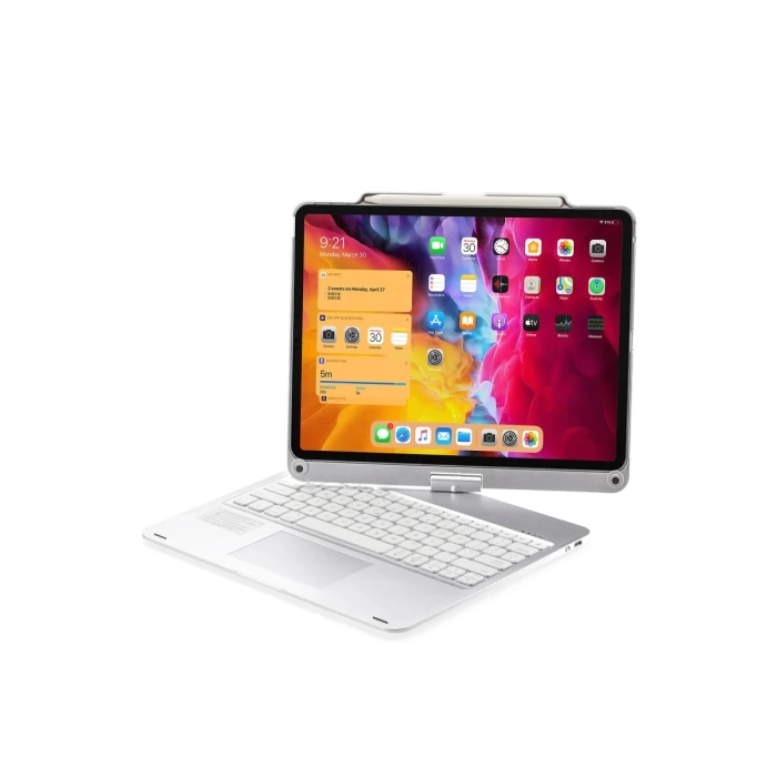 Newface iPad Pro 12.9 (2021) Kılıf Magic Dönen Klavyeli Tablet Kılıf