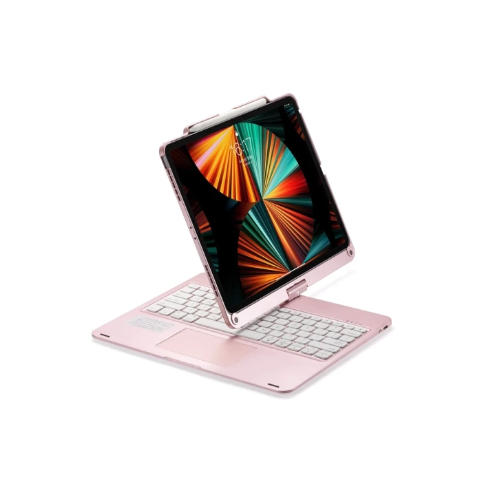 Newface iPad Pro 12.9 (2021) Kılıf Magic Dönen Klavyeli Tablet Kılıf