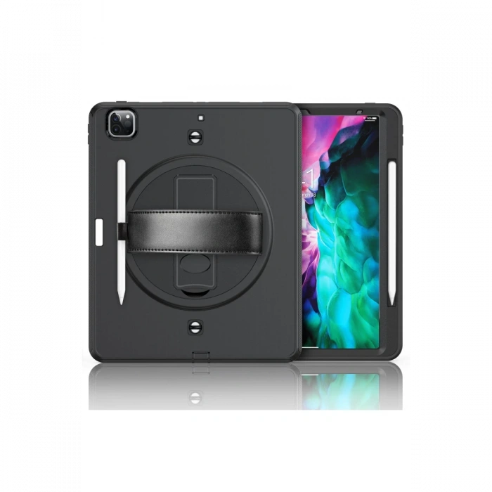Newface iPad Pro 12.9 (2021) Kılıf Strap-C Otterbox Tablet Kapak - Siyah
