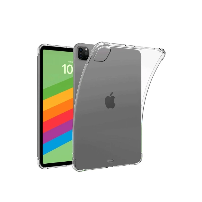 Newface iPad Pro 13 (2024) Kılıf Anti Şeffaf Tablet Silikon - Şeffaf