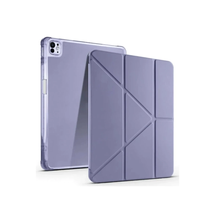 Newface iPad Pro 13 (2024) Kılıf Kalemlikli Mars Tablet Kılıfı - Lila