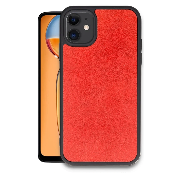 Newface iPhone 11 Kılıf Aras Deri Kapak - Kırmızı