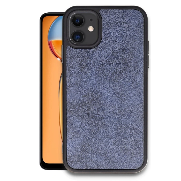 Newface iPhone 11 Kılıf Aras Deri Kapak - Lacivert