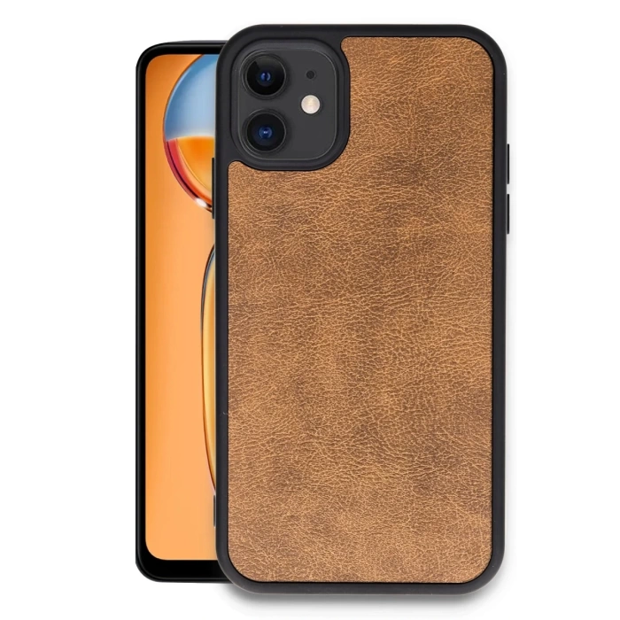 Newface iPhone 11 Kılıf Aras Deri Kapak - Taba