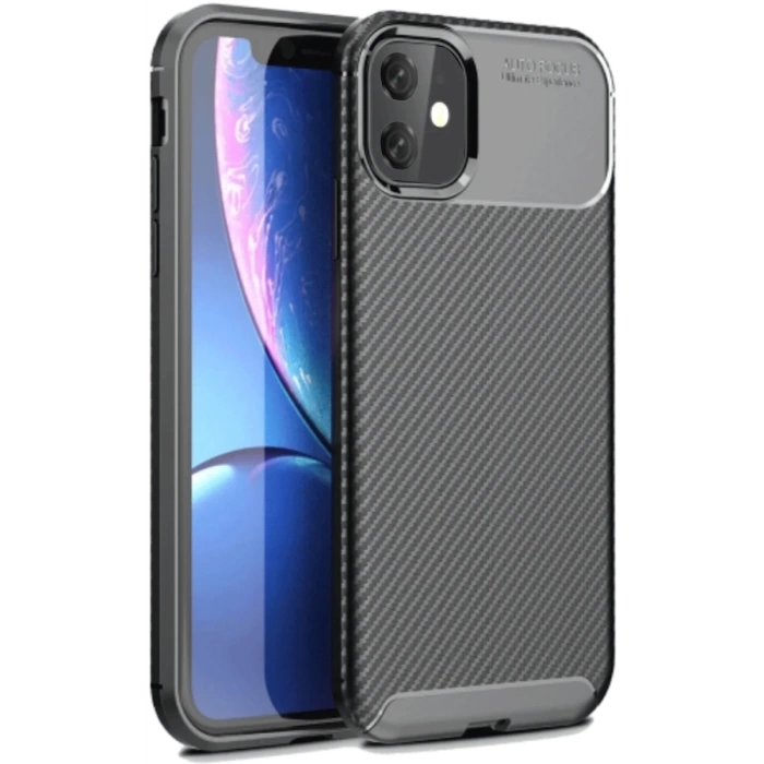 Newface iPhone 11 Kılıf Auto Focus Karbon Kapak