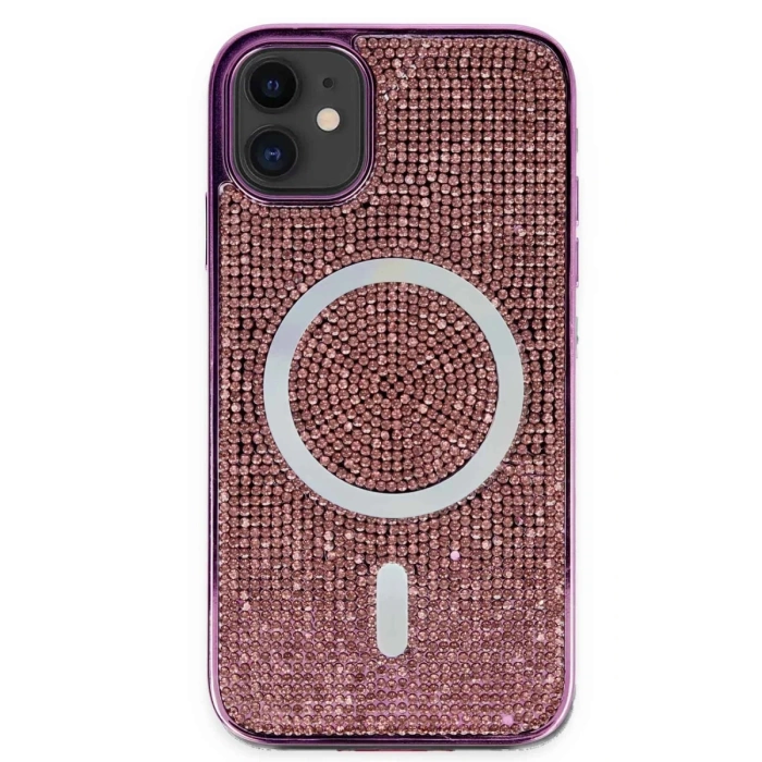 Newface iPhone 11 Kılıf Diamond Magsafe Kapak - Derin Mor