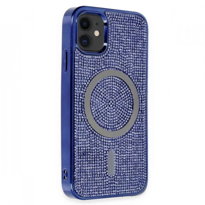 Newface iPhone 11 Kılıf Diamond Magsafe Kapak - Lacivert