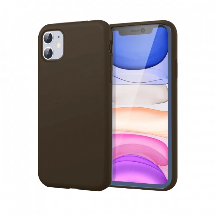 Newface iPhone 11 Kılıf First Silikon - Kahverengi