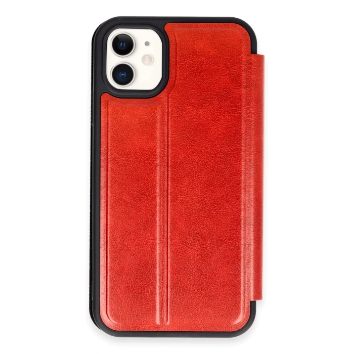 Newface iPhone 11 Kılıf Flip Cover - Kırmızı