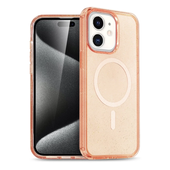 Newface iPhone 11 Kılıf Glow Magsafe Kapak - Turuncu