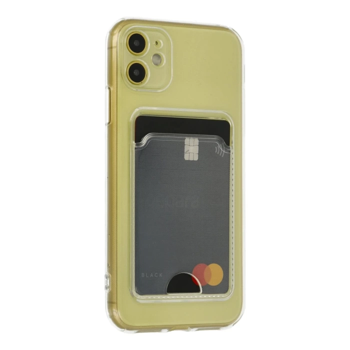 Newface iPhone 11 Kılıf Kart Şeffaf Silikon - Şeffaf