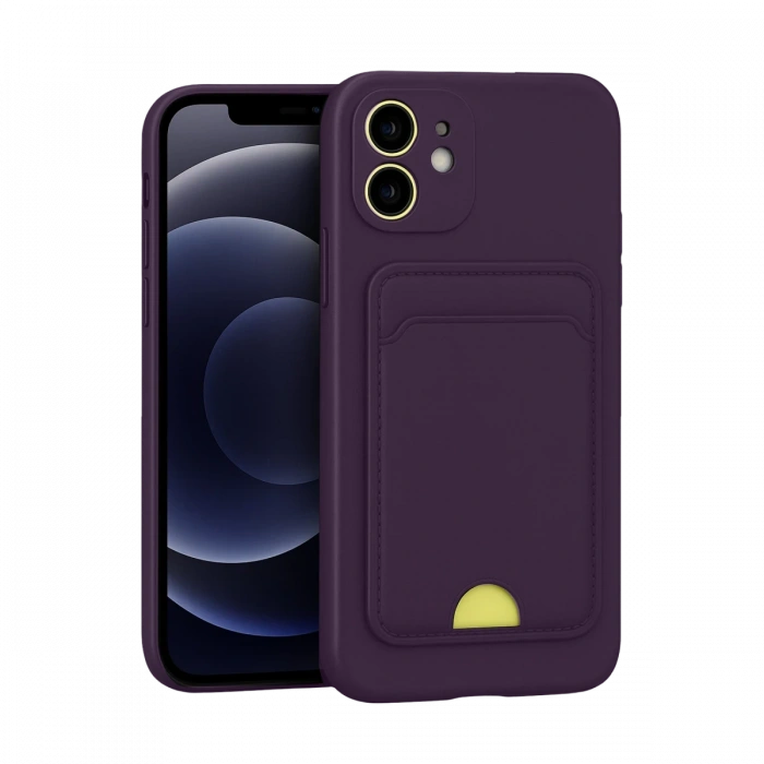 iPhone 11 Kılıf Kelvin Kartvizitli Silikon - Derin Mor