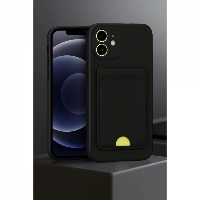 iPhone 11 Kılıf Kelvin Kartvizitli Silikon - Derin Mor