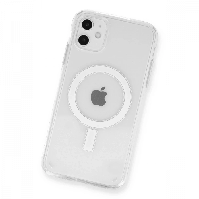 Newface iPhone 11 Kılıf Magneticsafe Şeffaf Silikon - Şeffaf