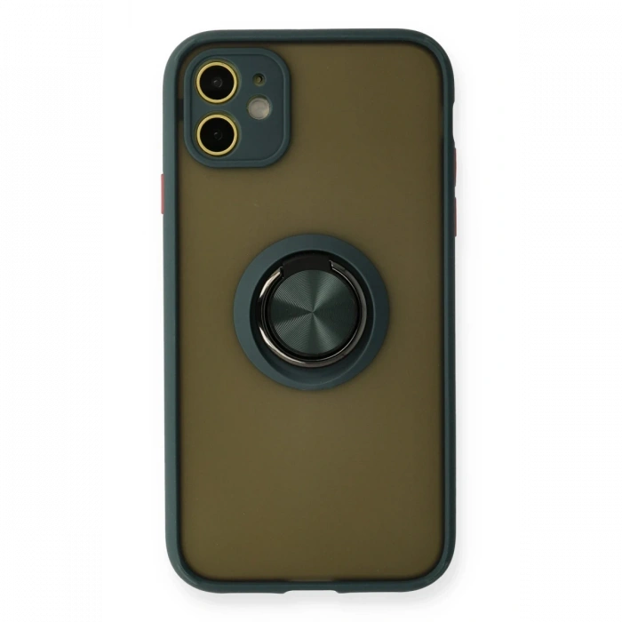 Newface iPhone 11 Kılıf Montreal Yüzüklü Silikon Kapak