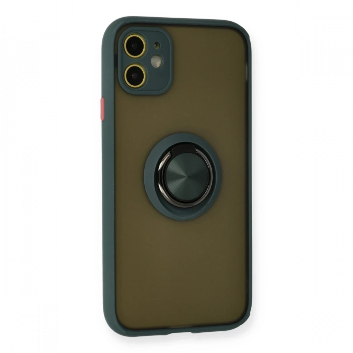 Newface iPhone 11 Kılıf Montreal Yüzüklü Silikon Kapak
