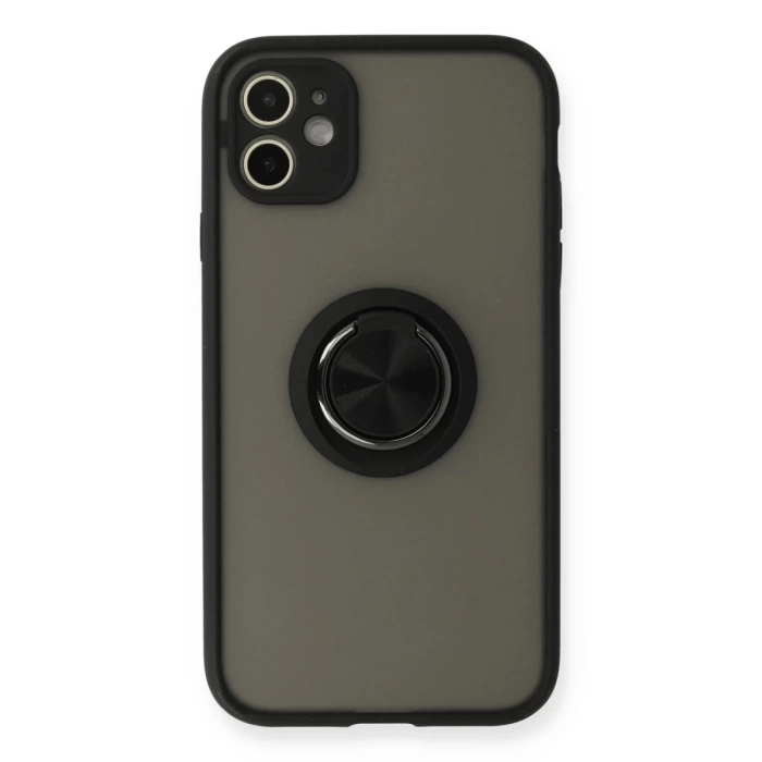 Newface iPhone 11 Kılıf Montreal Yüzüklü Silikon Kapak