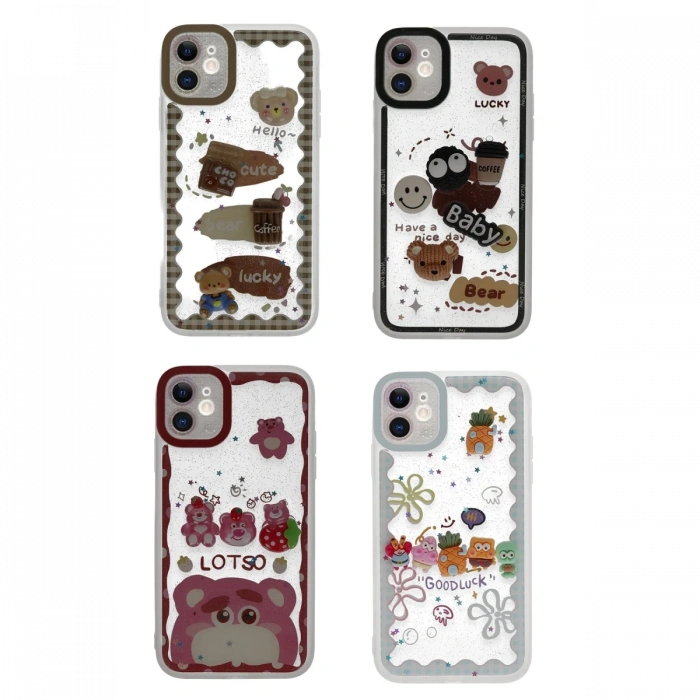 Newface iPhone 11 Kılıf Sweet Desenli Silikon Kapak - Pembe