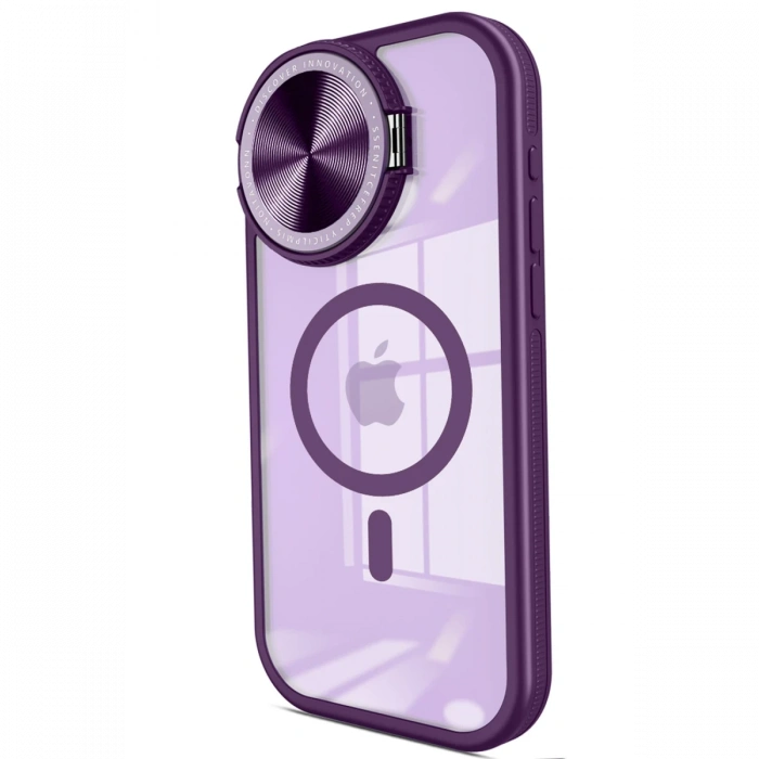 Newface iPhone 11 Kılıf Teleskop Lens Magsafe Silikon Kapak - Derin Mor