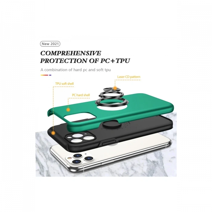 Newface iPhone 11 Pro Kılıf Elit Yüzüklü Kapak
