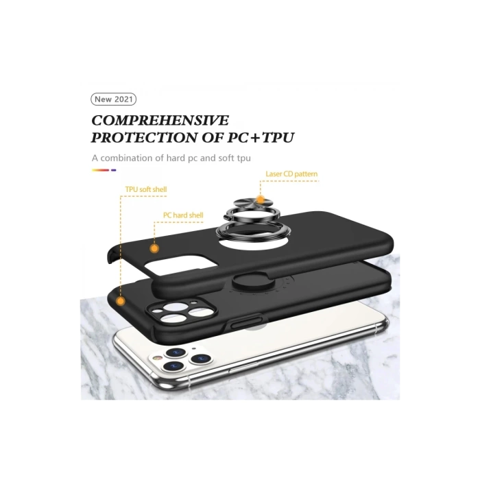 Newface iPhone 11 Pro Kılıf Elit Yüzüklü Kapak