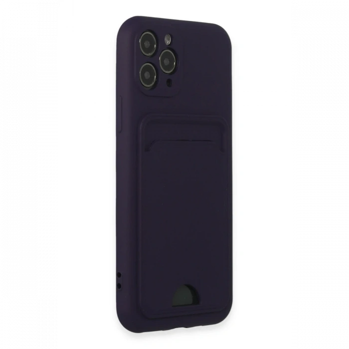 Newface iPhone 11 Pro Kılıf Kelvin Kartvizitli Silikon - Derin Mor