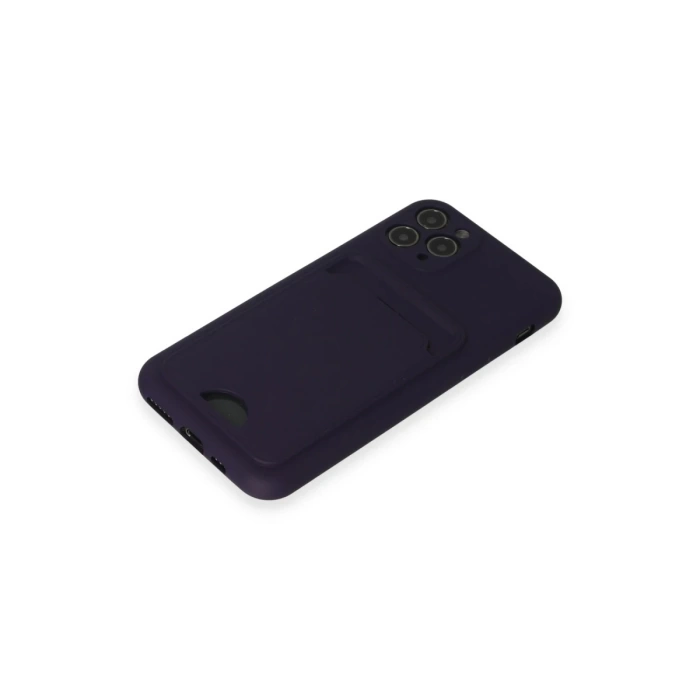 Newface iPhone 11 Pro Kılıf Kelvin Kartvizitli Silikon - Derin Mor