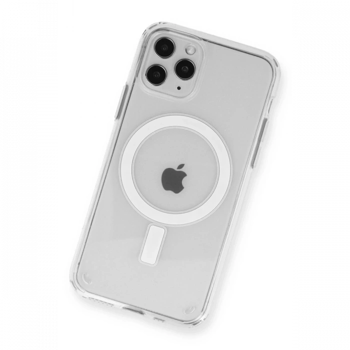 iPhone 11 Pro Kılıf Magneticsafe Şeffaf Silikon - Şeffaf