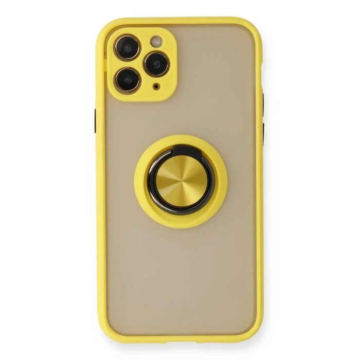 Newface iPhone 11 Pro Kılıf Montreal Yüzüklü Silikon Kapak