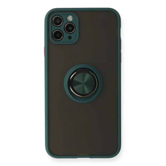 Newface iPhone 11 Pro Kılıf Montreal Yüzüklü Silikon Kapak