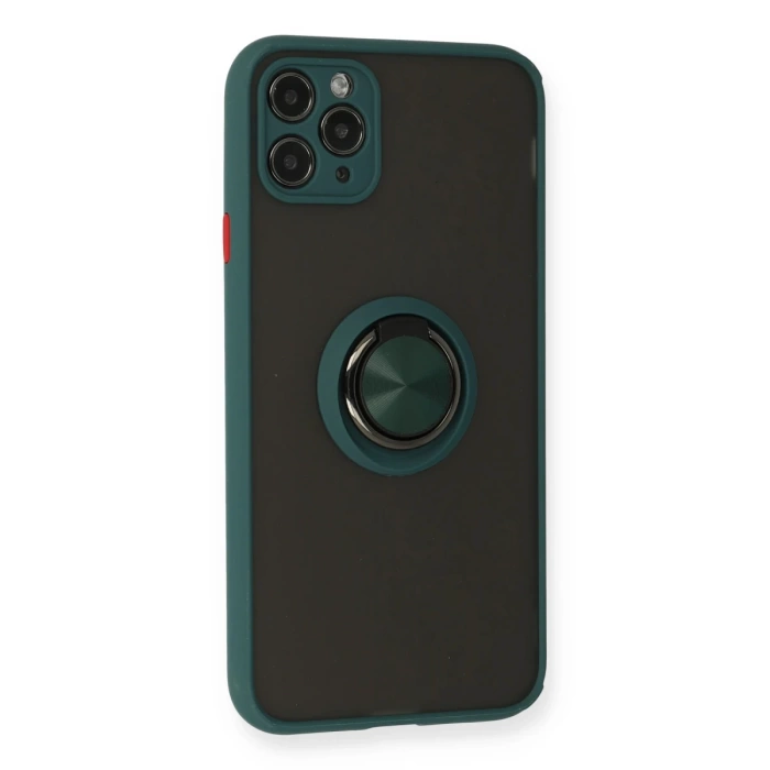 Newface iPhone 11 Pro Kılıf Montreal Yüzüklü Silikon Kapak