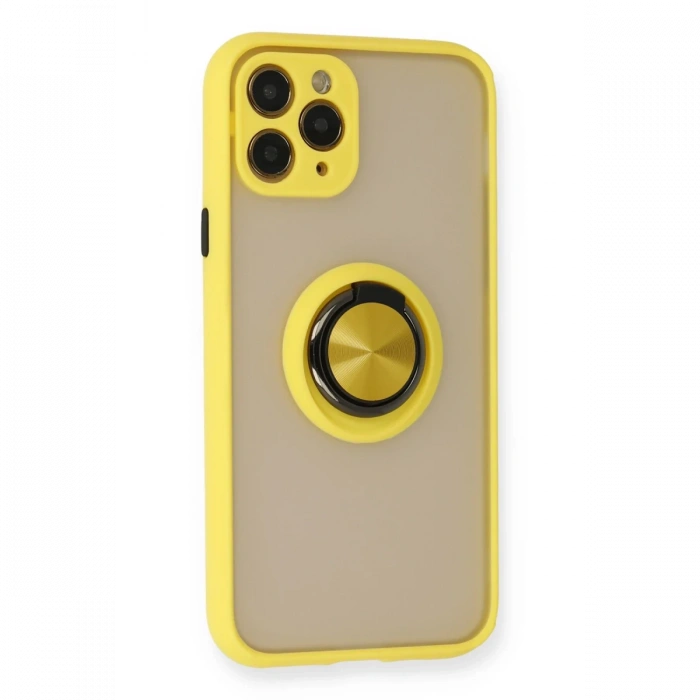 Newface iPhone 11 Pro Kılıf Montreal Yüzüklü Silikon Kapak