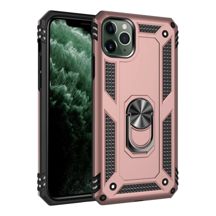 Newface iPhone 11 Pro Kılıf Sofya Yüzüklü Silikon Kapak