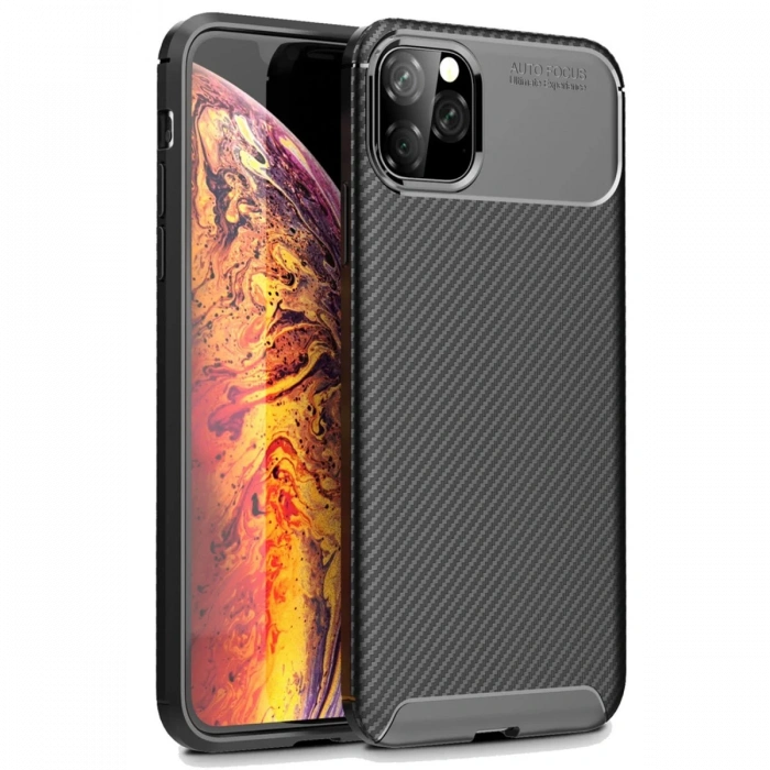 Newface iPhone 11 Pro Max Kılıf Auto Focus Karbon Kapak